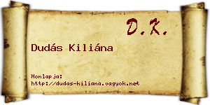Dudás Kiliána névjegykártya